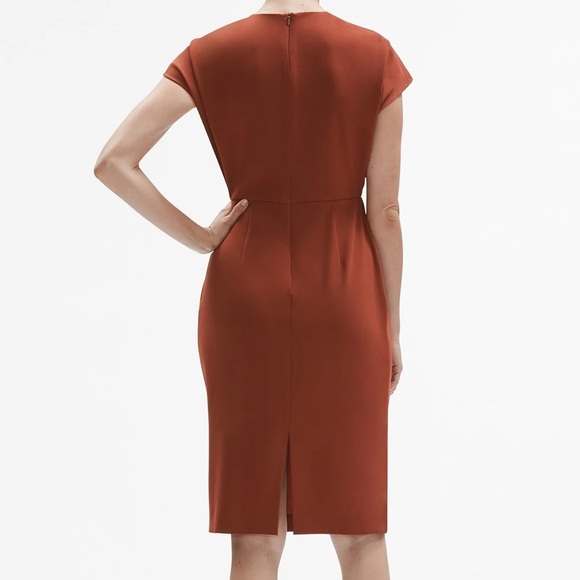 NWT MM LaFleur The Masha 3.0 sheath pocket midi Dress in Redwood Size 2 - Picture 3 of 6